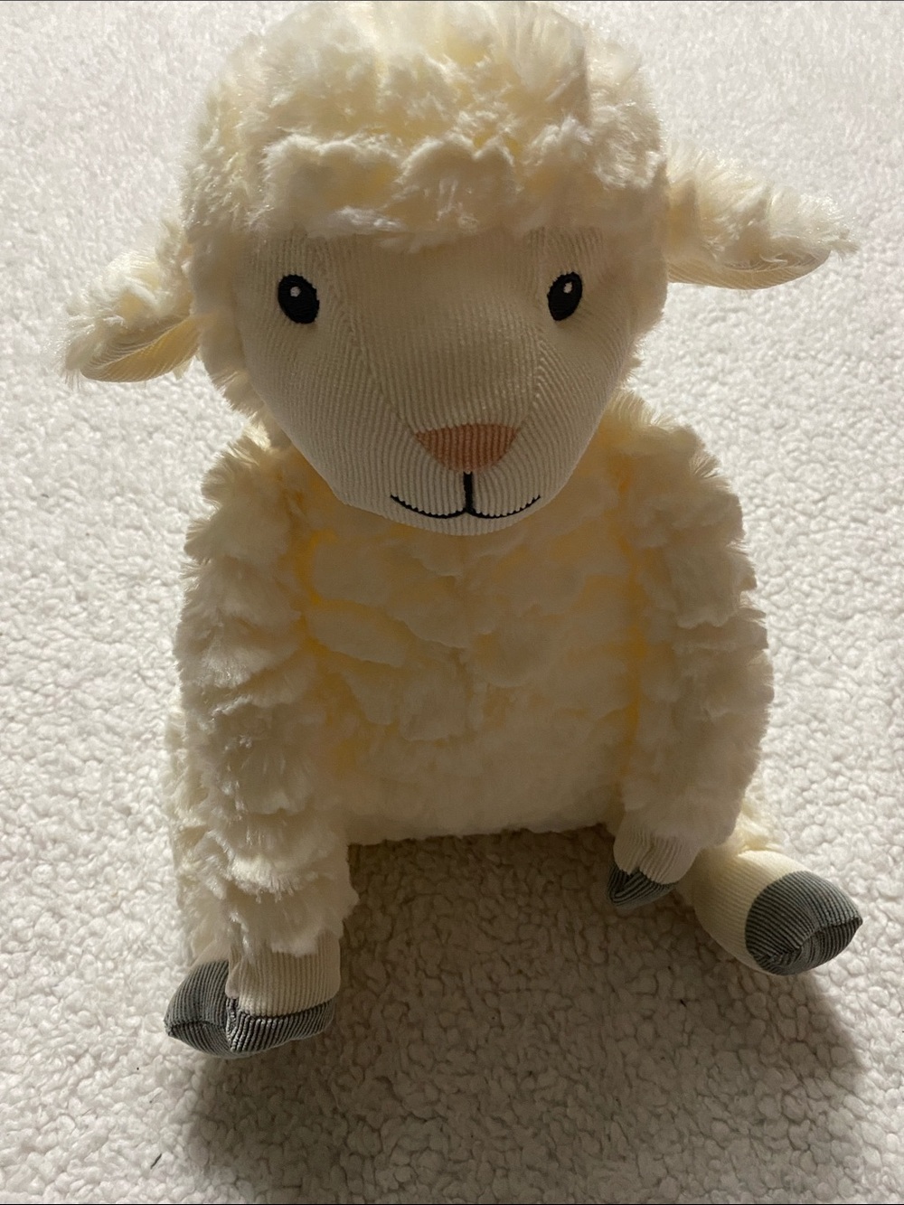 First impressions soft cuddly lamb with corduroy face , ears and paws NWOT